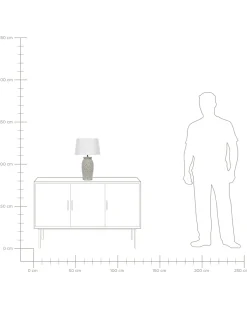 Candeeiro De Mesa De Ceramica Cinzento Claro E Branco 48 Cm Khoper