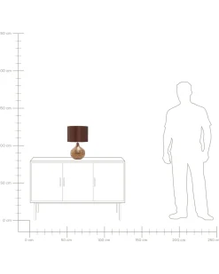 Candeeiro De Mesa Dourado E Castanho Yakima