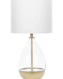 Candeeiro De Mesa Dourado E Branco Okari