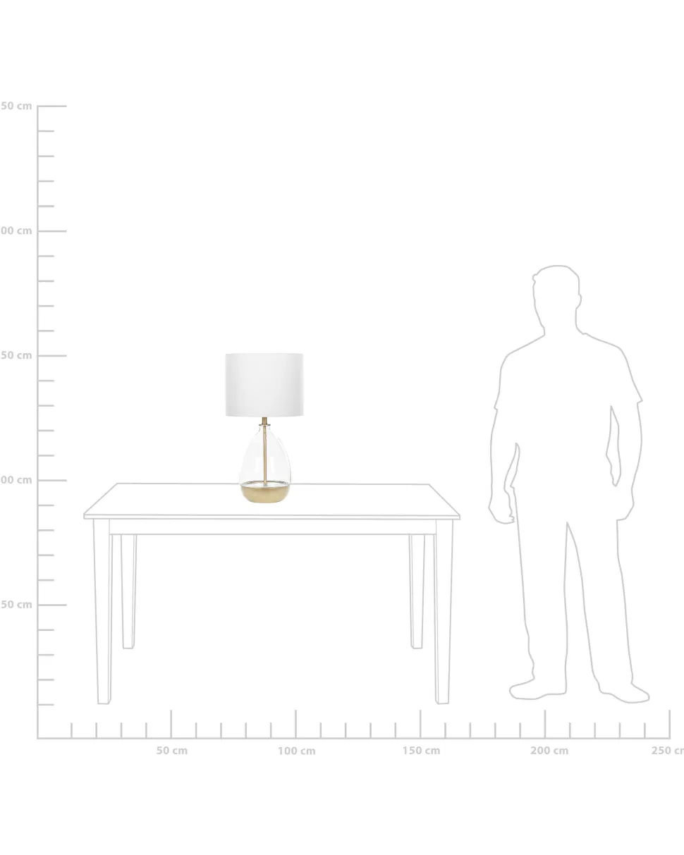 Candeeiro De Mesa Dourado E Branco Okari