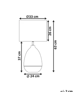 Candeeiro De Mesa Dourado E Branco Okari