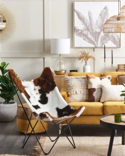 Candeeiro De Mesa Dourado E Branco Okari