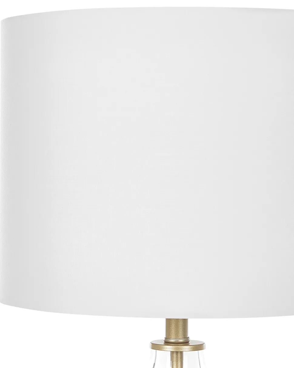 Candeeiro De Mesa Dourado E Branco Okari