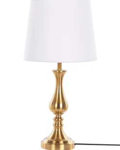 Candeeiro De Mesa Dourado E Branco Hodmo