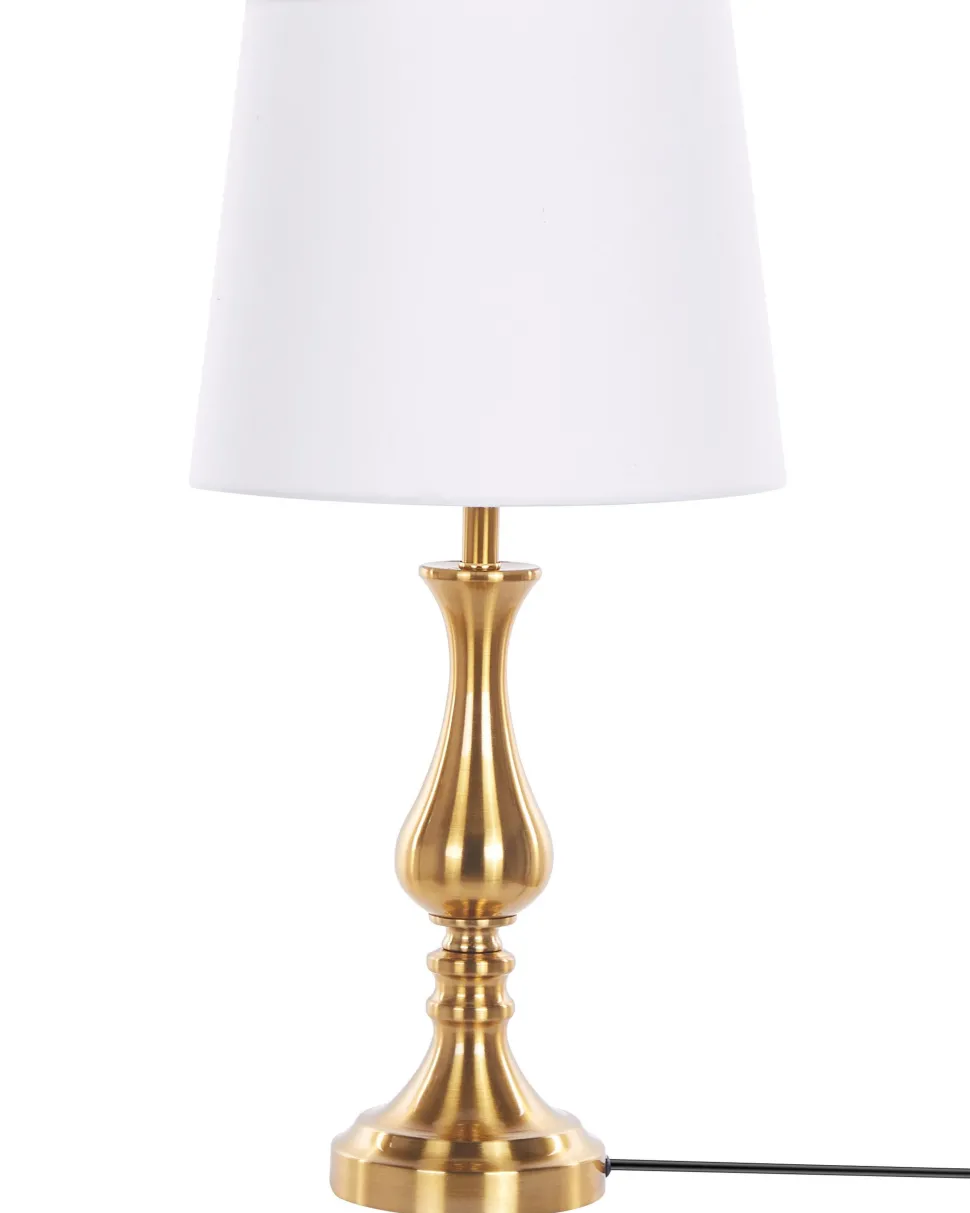 Candeeiro De Mesa Dourado E Branco Hodmo