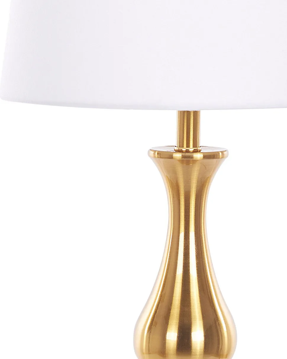 Candeeiro De Mesa Dourado E Branco Hodmo