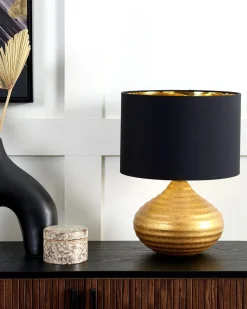 Candeeiro De Mesa Dourado 42 Cm Kuban