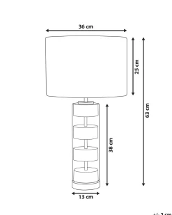 Candeeiro De Mesa Dourado E Branco 63 Cm Beatton