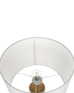 Candeeiro De Mesa Dourado E Branco 63 Cm Beatton