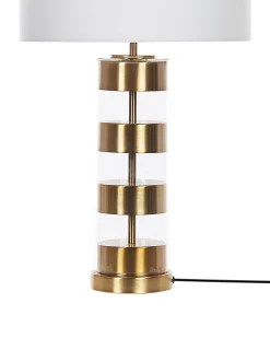 Candeeiro De Mesa Dourado E Branco 63 Cm Beatton