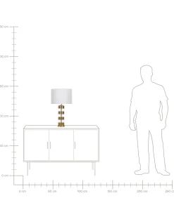 Candeeiro De Mesa Dourado E Branco 63 Cm Beatton