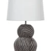 Candeeiro De Mesa Em Ceramica Preto E Creme 63 Cm Guapore