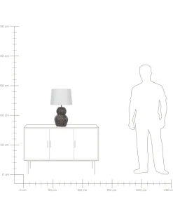 Candeeiro De Mesa Em Ceramica Preto E Creme 63 Cm Guapore