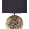 Candeeiro De Mesa Em Ceramica Dourada E Preto 51 Cm Nasva