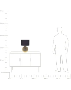 Candeeiro De Mesa Em Ceramica Dourada E Preto 51 Cm Nasva