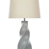 Candeeiro De Mesa Em Ceramica Cinzento E Creme 71 Cm Belaya