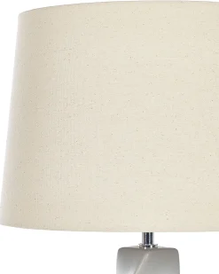 Candeeiro De Mesa Em Ceramica Cinzento E Creme 71 Cm Belaya