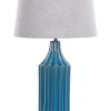 Candeeiro De Mesa Em Ceramica Azul Abava