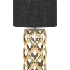 Candeeiro De Mesa Em Ceramica Dourada E Preto 71 Cm Selja