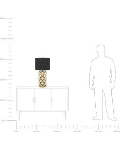 Candeeiro De Mesa Em Ceramica Dourada E Preto 71 Cm Selja