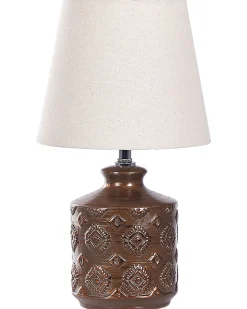 Candeeiro De Mesa Em Ceramica Cor De Cobre Rosanna