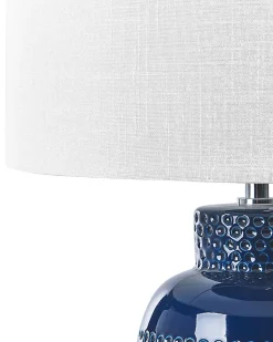 Candeeiro De Mesa Em Ceramica Azul Marinho Perlis