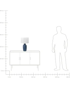 Candeeiro De Mesa Em Ceramica Azul Marinho Perlis