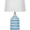 Candeeiro De Mesa Em Ceramica Azul E Creme 66 Cm Georgina