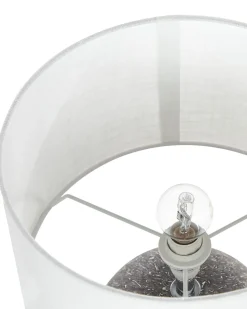 Candeeiro De Mesa Em Ceramica Preto E Branco 39 Cm Fonissa