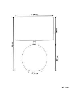 Candeeiro De Mesa Em Ceramica Preto E Branco 39 Cm Fonissa