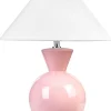Candeeiro De Mesa Em Ceramica Rosa Ferry