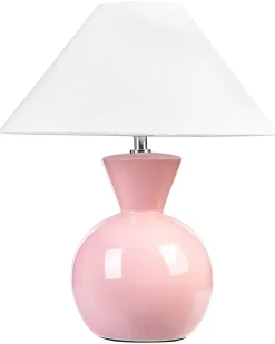 Candeeiro De Mesa Em Ceramica Rosa Ferry