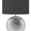 Candeeiro De Mesa Em Ceramica Prateada E Preto 51 Cm Nasva