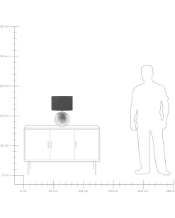 Candeeiro De Mesa Em Ceramica Prateada E Preto 51 Cm Nasva