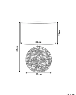 Candeeiro De Mesa Em Ceramica Prateada E Preto 51 Cm Nasva