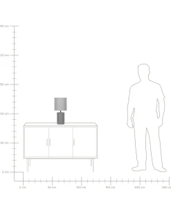 Candeeiro De Mesa Em Ceramica Cinzenta 43 Cm Ider