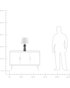 Candeeiro De Mesa Em Ceramica Preta Morant