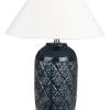 Candeeiro De Mesa Em Ceramica Azul Escura Telire