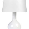 Candeeiro De Mesa Em Ceramica Branca Soco