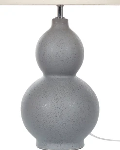 Candeeiro De Mesa Em Ceramica Cinzenta E Creme 56 Cm Yenisei