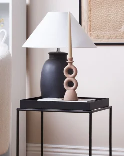 Candeeiro De Mesa Em Ceramica Preta Patillas