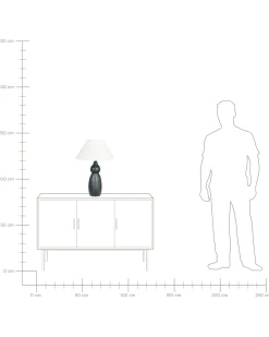 Candeeiro De Mesa Em Ceramica Azul Escuro E Branco 60 Cm Matina