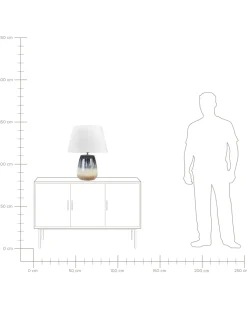 Candeeiro De Mesa Em Ceramica Cinzenta E Creme Cidra