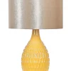 Candeeiro De Mesa Em Ceramica Dourado E Amarelo 52 Cm Haddas