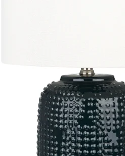 Candeeiro De Mesa Em Ceramica Azul Escura Mussel