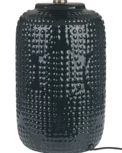 Candeeiro De Mesa Em Ceramica Azul Escura Mussel