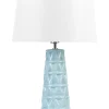 Candeeiro De Mesa Em Ceramica Azul Vinces
