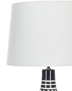 Candeeiro De Mesa Em Ceramica Preto Creme E Branco 68 Cm Shebelle