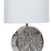 Candeeiro De Mesa Em Ceramica Prateado E Branco 48 Cm Kherlen