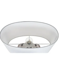 Candeeiro De Mesa Em Ceramica Prateado E Branco 48 Cm Kherlen